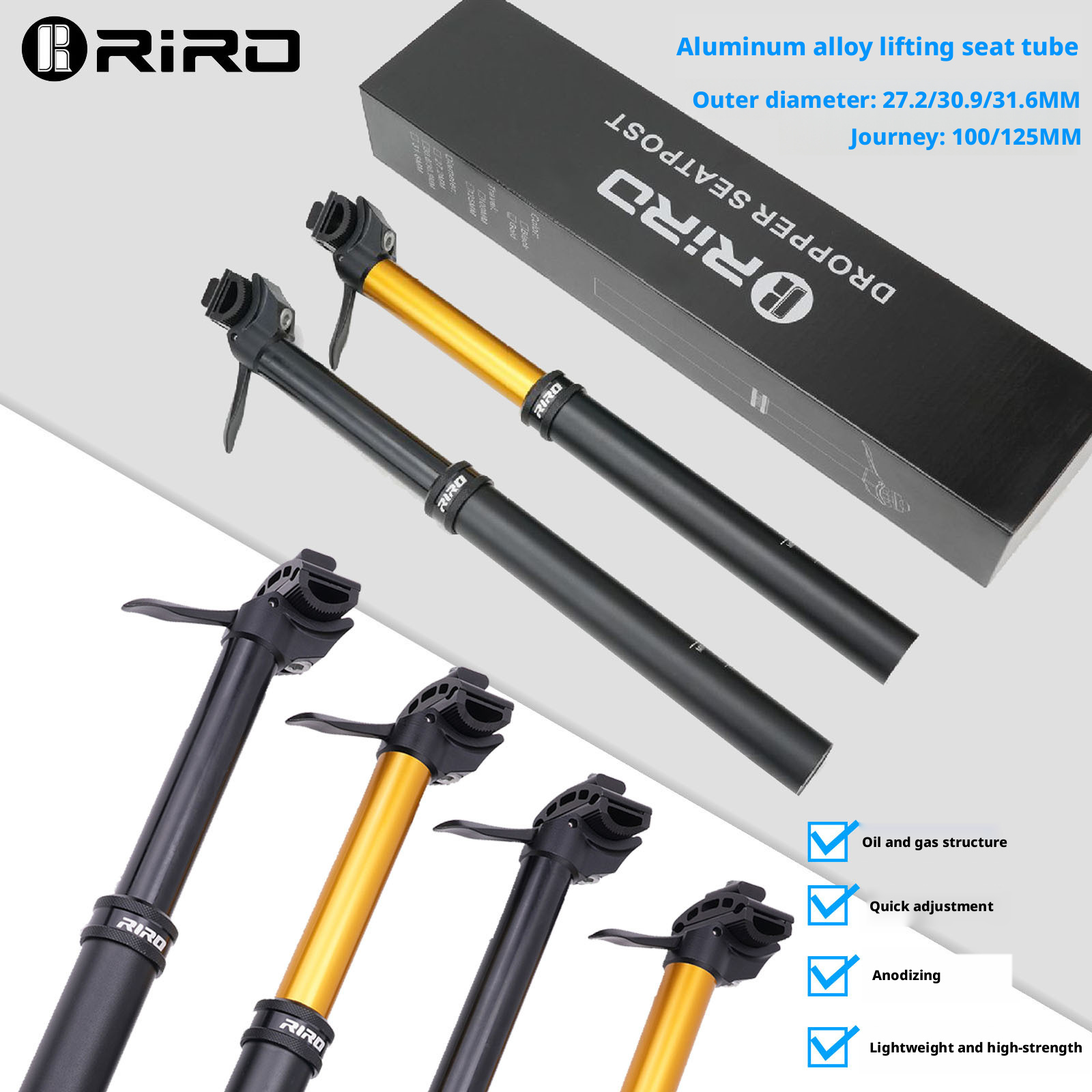 Dropper Post Remote - Гидравлический подседельный штырь RIRO из алюминиевого